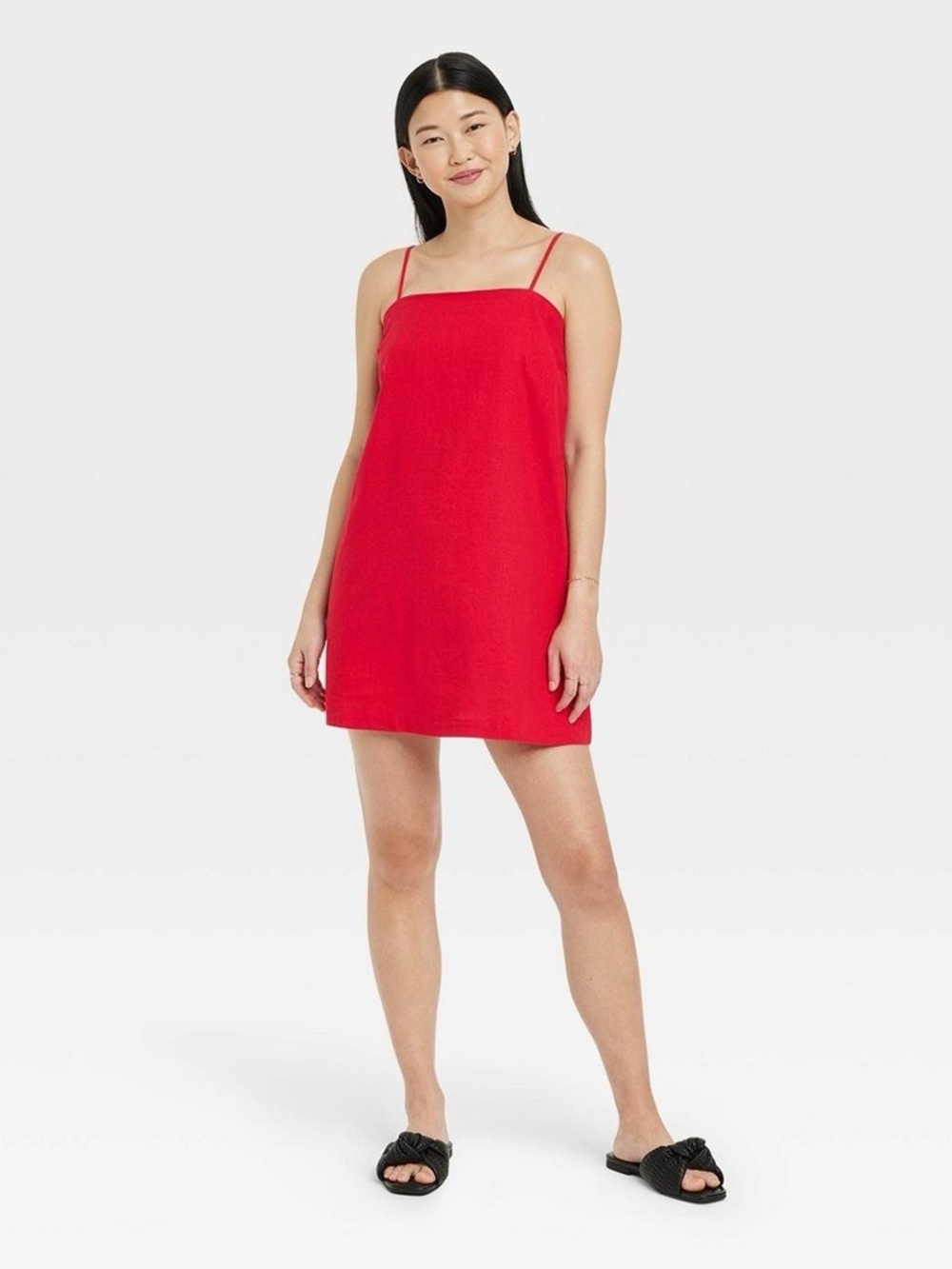A New Day Red Spaghetti Strap Shift Dress